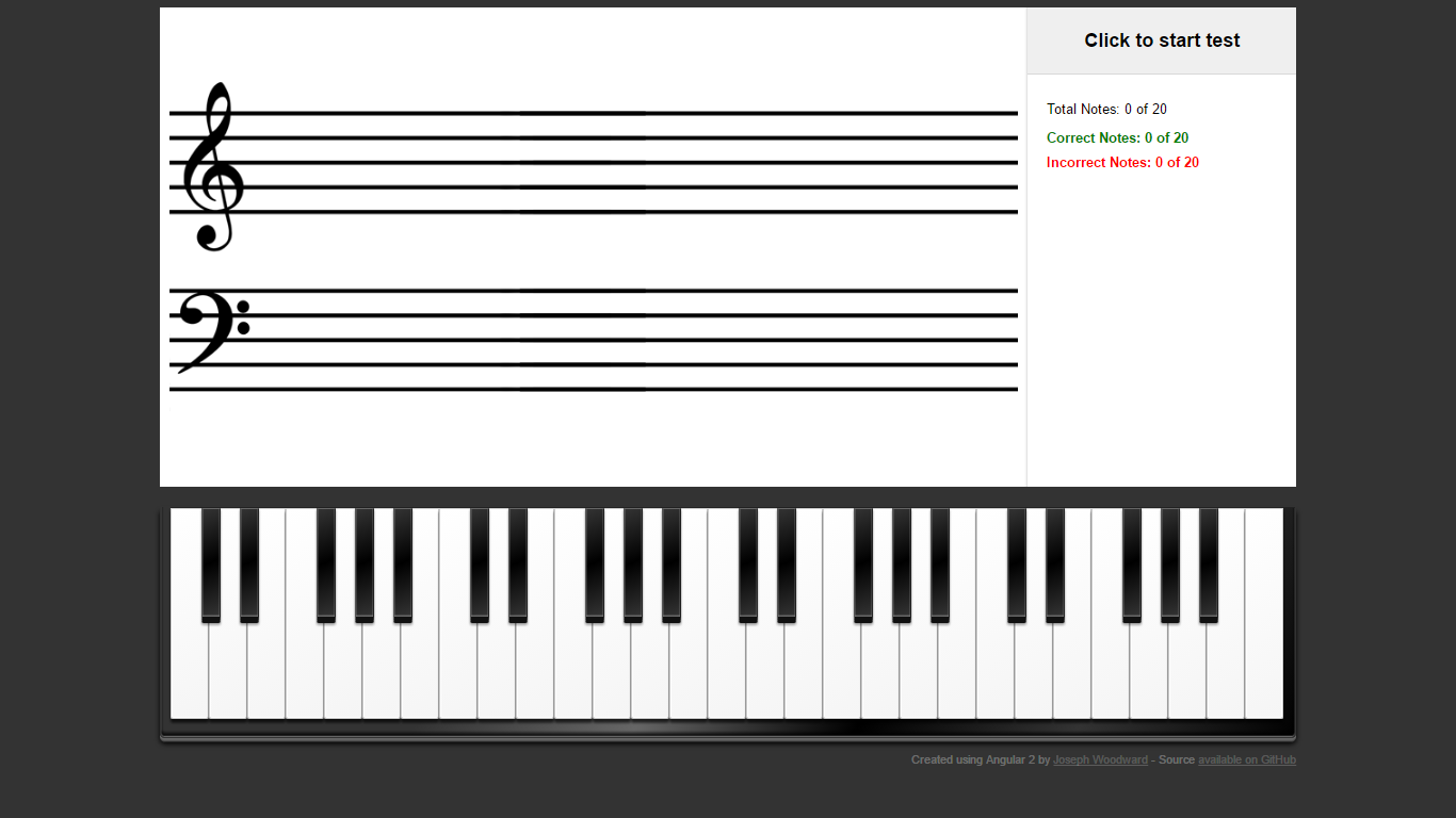 Piano Note Trainer - Angular